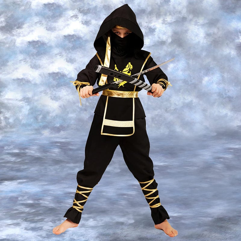 DSplay Boys Golden Dragon Ninja Cosplay Halloween Costumes (7-9Y) - Image 4